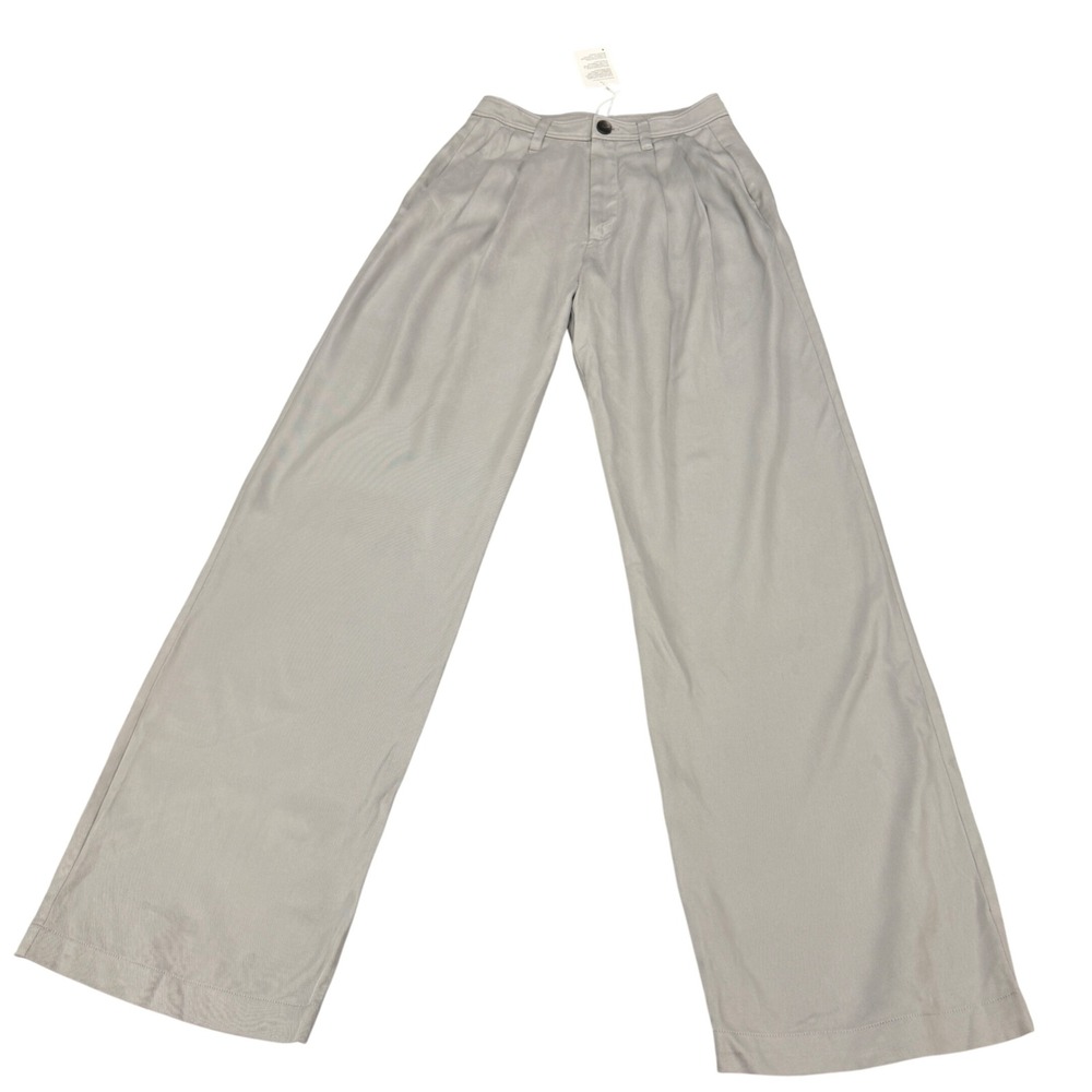 Darling Grey Wide Leg Pleated Lyocell Trousers Womens Size 0 NWT